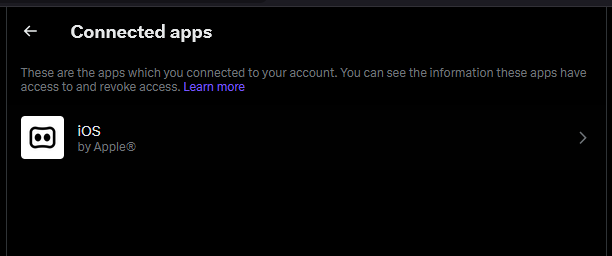 App in the list of Apps